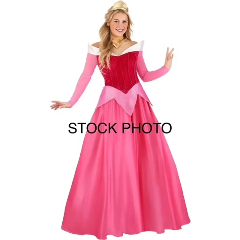 Disney Sleeping Beauty Princess Aurora Dress Adult Costume Medium Pink Cosplay - Picture 5 of 13